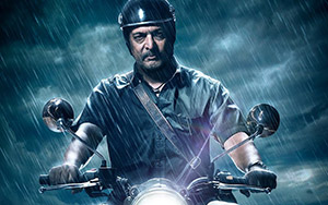 Nana Patekar on a mobike in Marathi movie, Aapla Manus